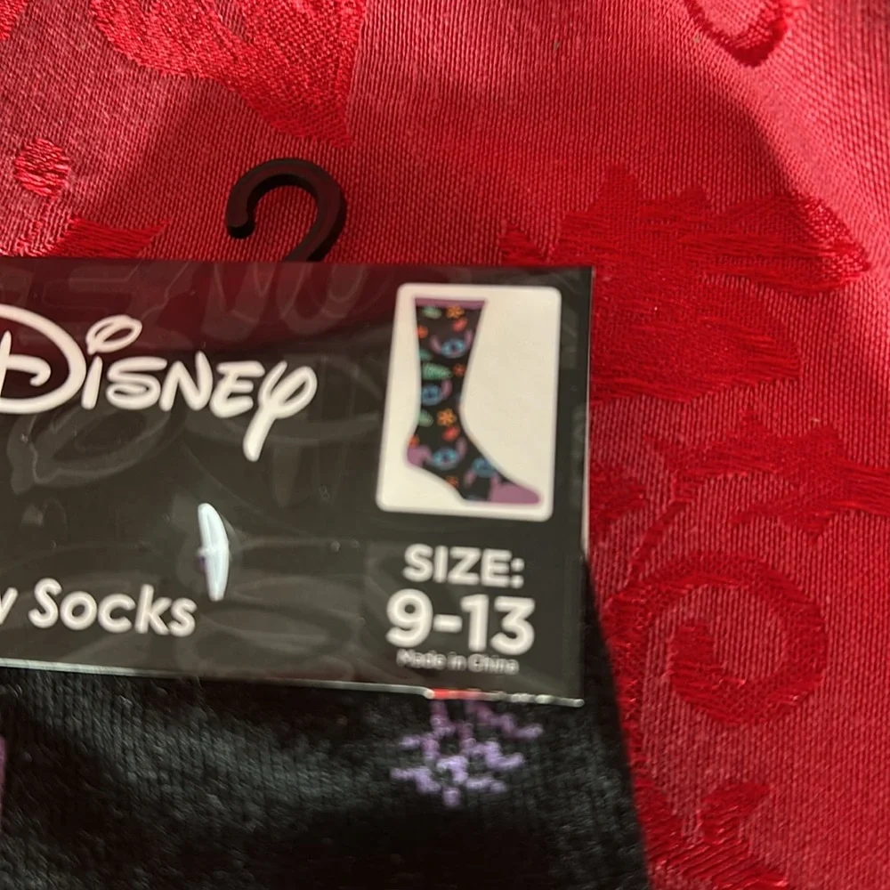🌵 3/$15 Disney Black and Purple Stitch Crew Socks (see description)